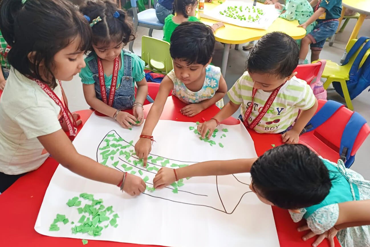 Children working together on an art project